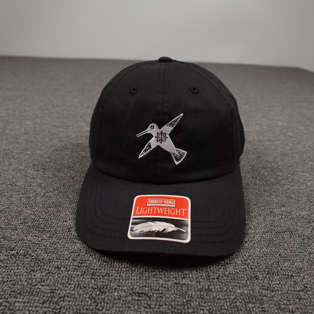American Needle Casa Lotos Hat Cap Strap Back Mens One Size Black Hummingbird
